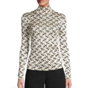 Tory Burch Silk Jersey Turtleneck, Size XS